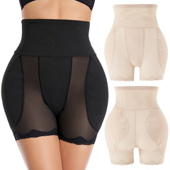 Women's flat-bottom shapewear with full hips, beauty hips, fake buttocks lifting pants, plus-size mesh breathable high-waist shaping pants