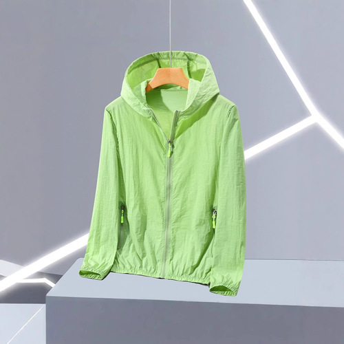 2026 sunscreen clothing for men and women, ice silk long-sleeved thin sunscreen clothing, summer hooded breathable coat, couples skin clothing