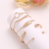 Mu Shang multi -layer bracelet set, hollow dual -round wide leaf leaves, five -piece set insp, the same MS120