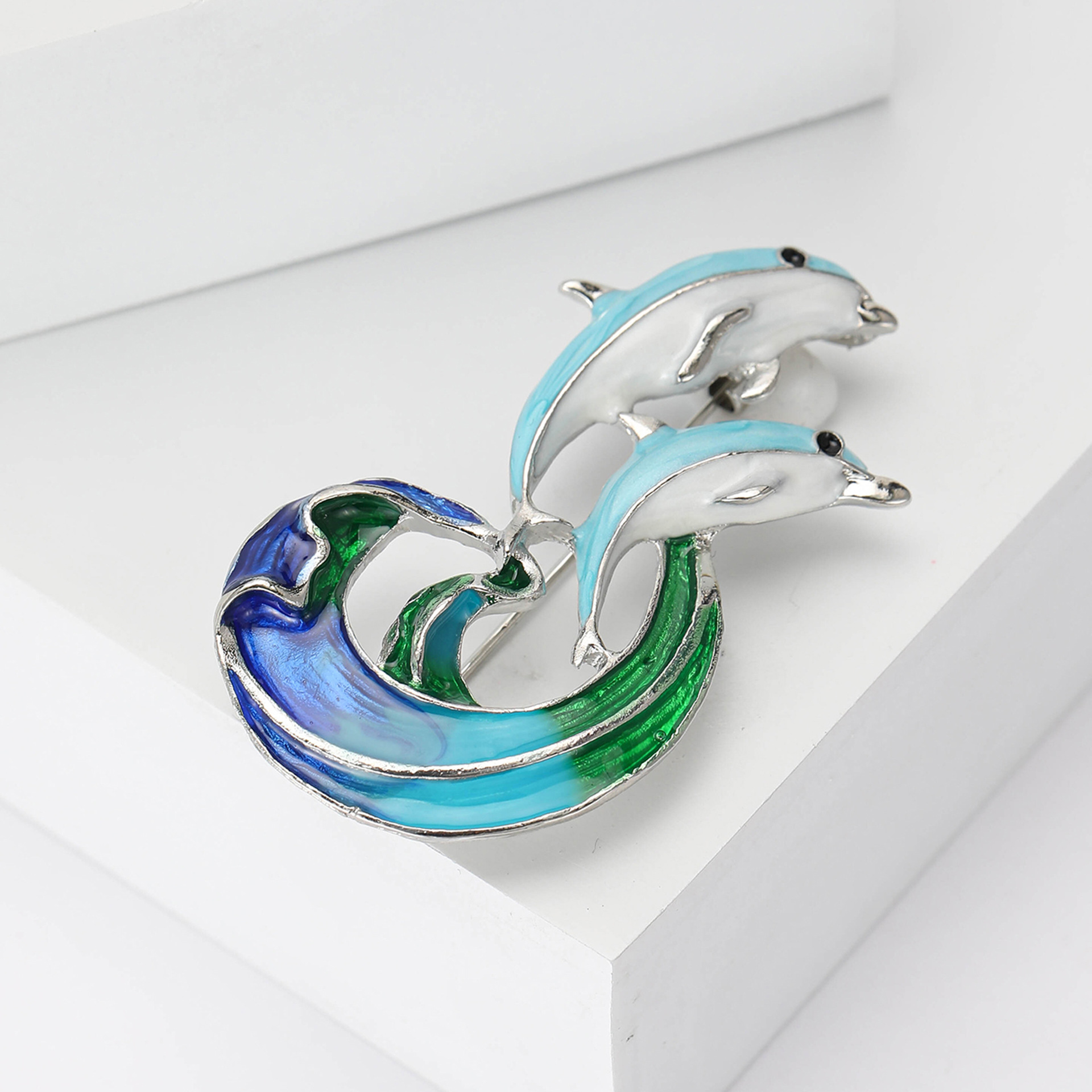 Unisex Gender Cute, Korean Style Style Cute Korean Style Pin Cartoon Dolphin Alloy Enamel Unisex Corsage Brooches