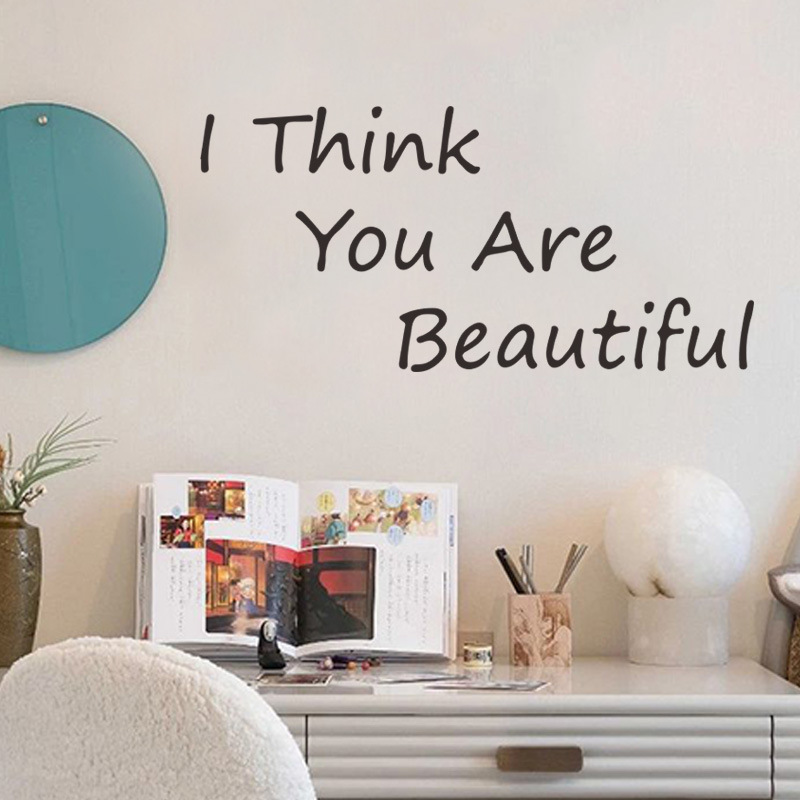 Simple Letter I Think You Are Beautiful Wall Sticker display picture 6