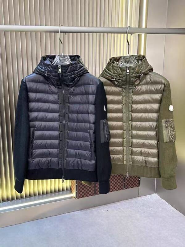 Youth Fashion Hooded Patchwork Knitted Sleeve down Jacket 50% down Warm Coat Winter Style Cold-Proof Youth Fashion Hooded Patchwork Knitted Sleeve down Jacket 50% down Warm Coat Winter Style Cold-Proof