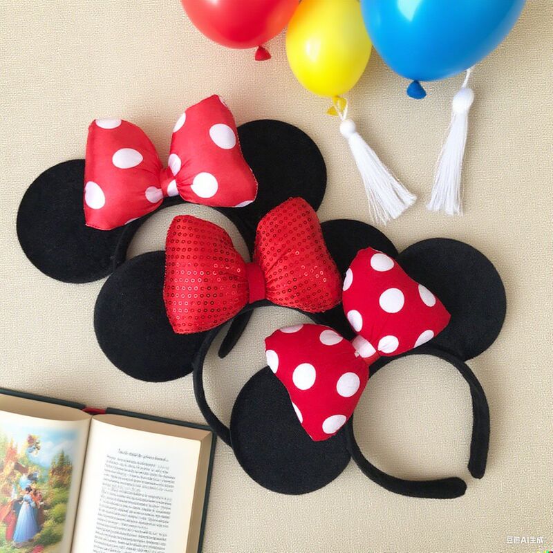 Popular Mickey Headband, Mickey Mouse Headwear, Minnie Polka Dot Bow Accessories, Cute Hairstyle Decoration Accessories, Cartoon Popular Mickey Headband, Mickey Mouse Headwear, Minnie Polka Dot Bow Accessories, Cute Hairstyle Decoration Accessories, Cartoon