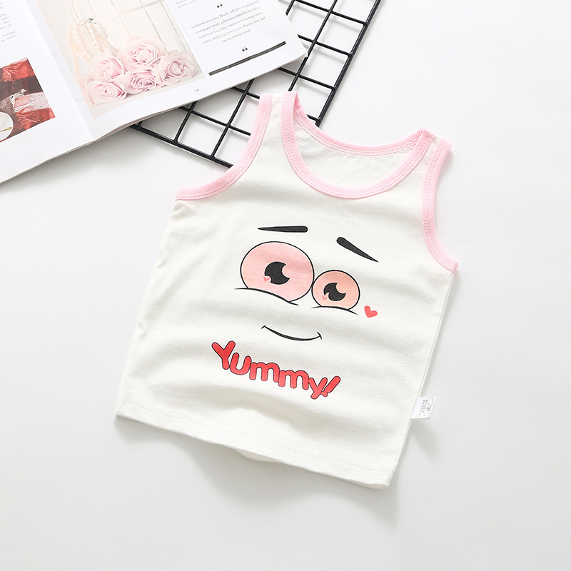 Baby's Summer Sleeveless Top Vest Cotton Base Shirt Sweat Absorbing Trendy Underwear Sling