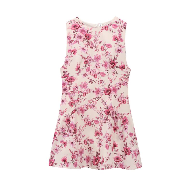 2025 Spring New Dress Women's Poplin Flower Print Jumpsuit Style Slim French Design Skirt 2025 Spring New Dress Women's Poplin Flower Print Jumpsuit Style Slim French Design Skirt
