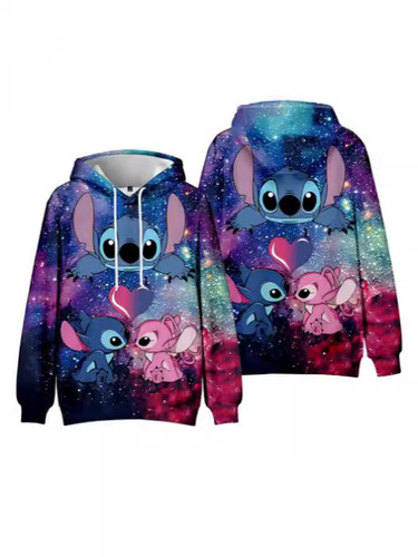 Stitch Cosplay Hoodie—Cross-Border European and American Cartoon 3D Digital Print Hoodie—Factory Direct Sales