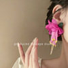 Atmospheric shiffon fashionable small design retro earrings with tassels, flowered