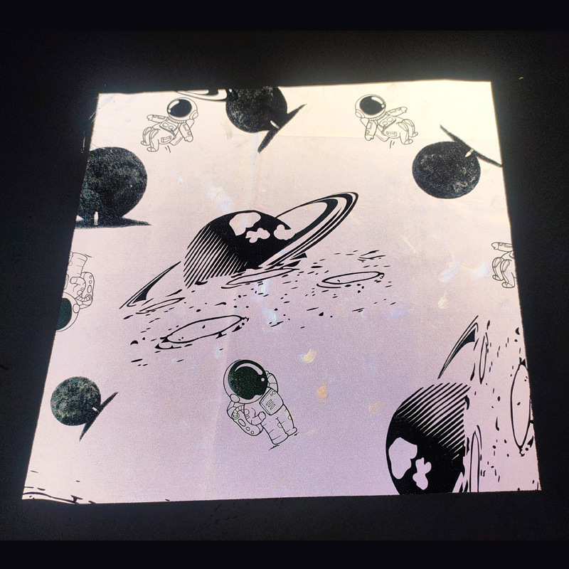 Wandering Earth Planet Space Black Highlight Printed Trench Coat Down Jacket Cotton Jacket Polyester Fabric Chemical Fiber Reflective Cloth