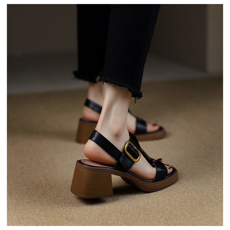 Vintage Chunky Heel Sandals For Women With Square Toe And Platform_voghion.com