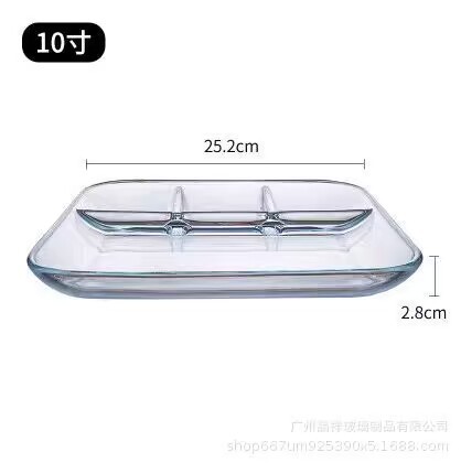 10inch 정사각형 강화 유리 분배기 트레이 1*12