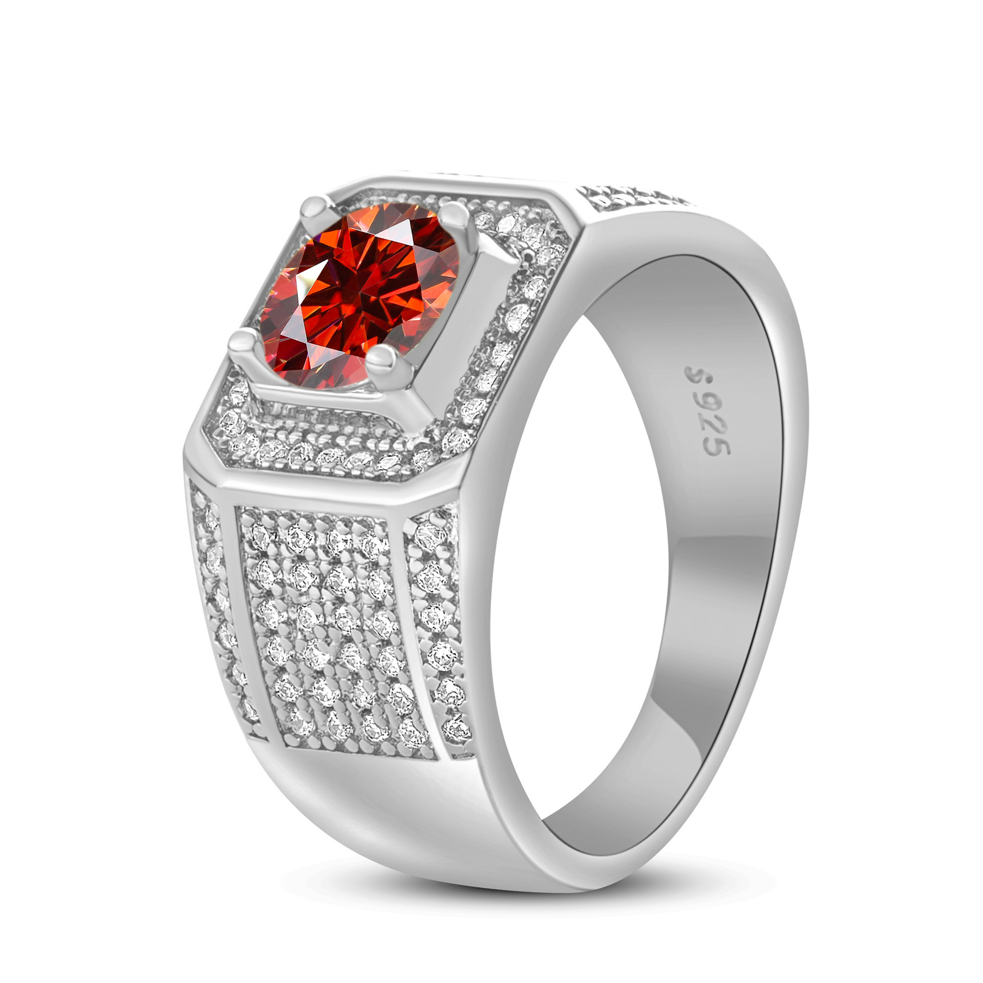 925 plata esterlina gran anillo de hombre de piedra moissan anillo masculino chapado pt950 oro atmósfera para enviar al por mayor fábrica de novio spot