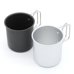 Portable Outdoor Camping Car Camping Water Cup Mug Lightweight Aluminum Folding Handle Camping Cup
