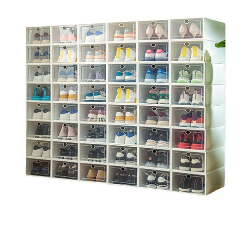 Transparent shoe box installation-free plastic storage box foldable and removable dormitory space-saving artifact dust-proof and moisture-proof