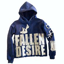 N 36472 Vintage print loose hoodie ����ӡ��������ñ��
