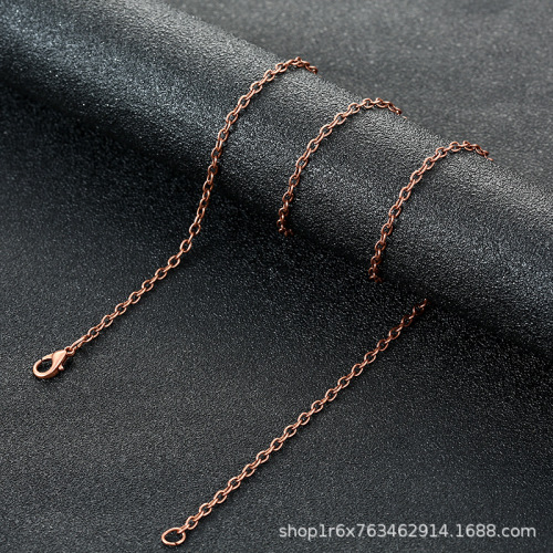 O-shaped chain electroplated with red copper, gold, silver, and iron-clad copper jewelry accessories necklace high-brightness leather cord