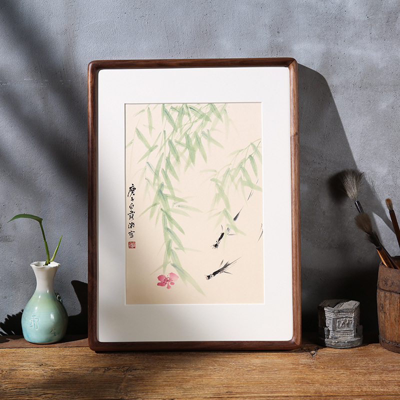 444Z Bulk Black Walnut Wood Picture Frame for Wall Hanging and Desktop Display, Solid Wood Framed Picture, Memory Frame with Rounded Corners, Large Size Framed Art