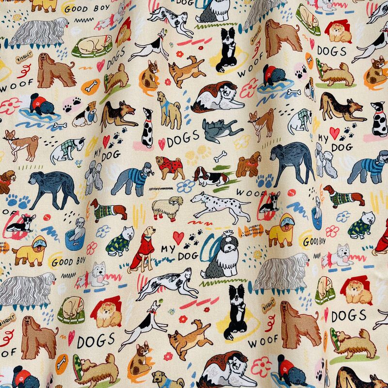 Cotton Twill Fine Canvas Digital Printing 1.5m Pieces Puppy Bag Outwear Vest Handmade DIY Fabric Patchwork