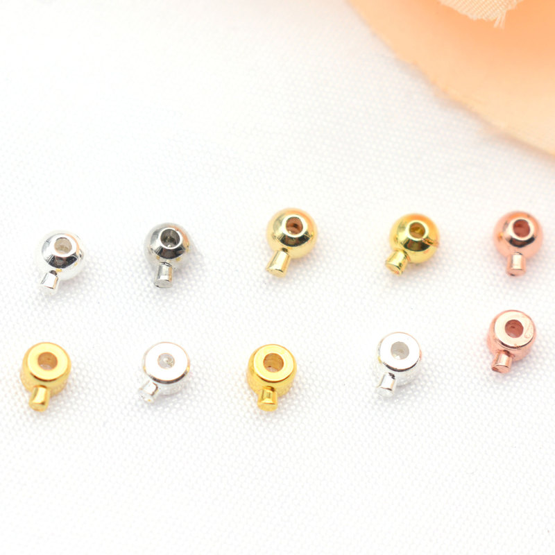 18K Gold Color-Preserving Necklace Clasp Snap Button DIY Bracelet End Clip Steel Wire Rope Clasp End Positioning Buckle