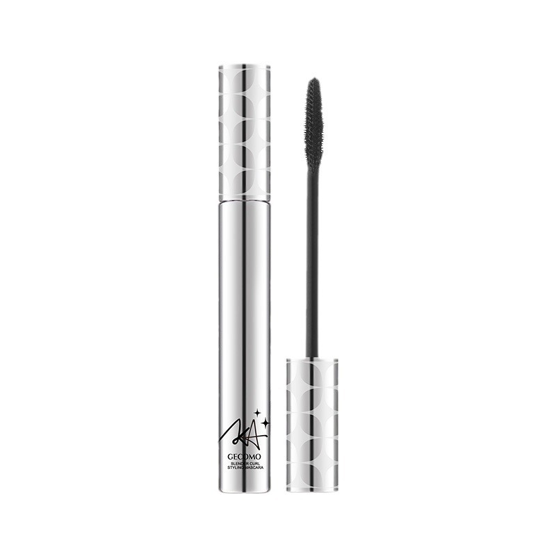 Pequeño rímel de tubo de plata etiquetado con rollo natural de fibra larga, denso, rápido y duradero, no es fácil de manchar el procesamiento OEM.