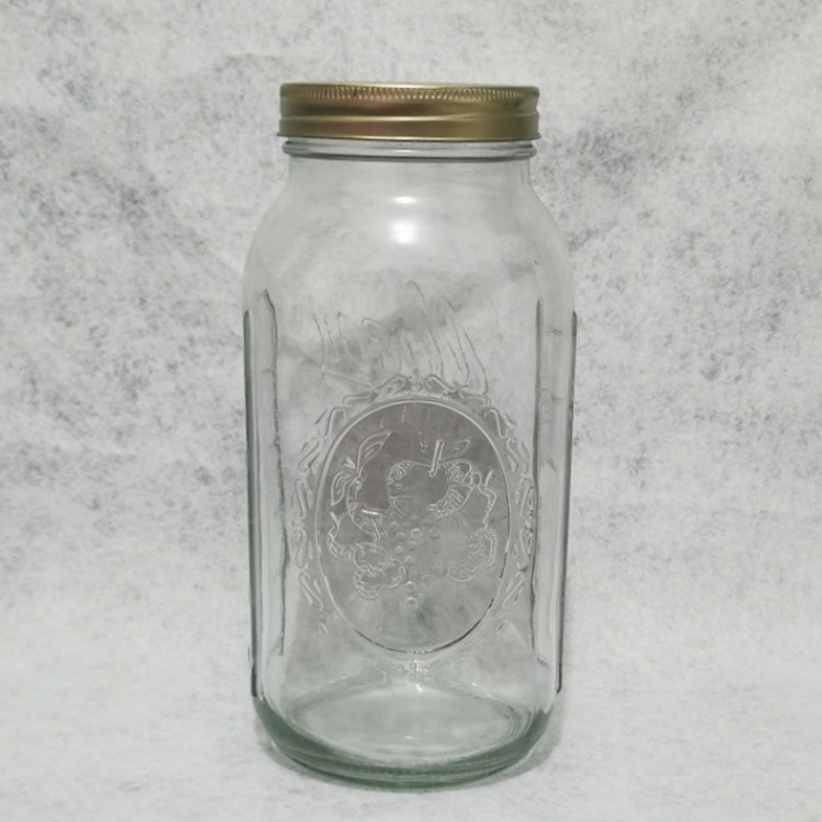 玻璃瓶大号2000ml果酱密封罐分体螺旋盖储物罐瓶