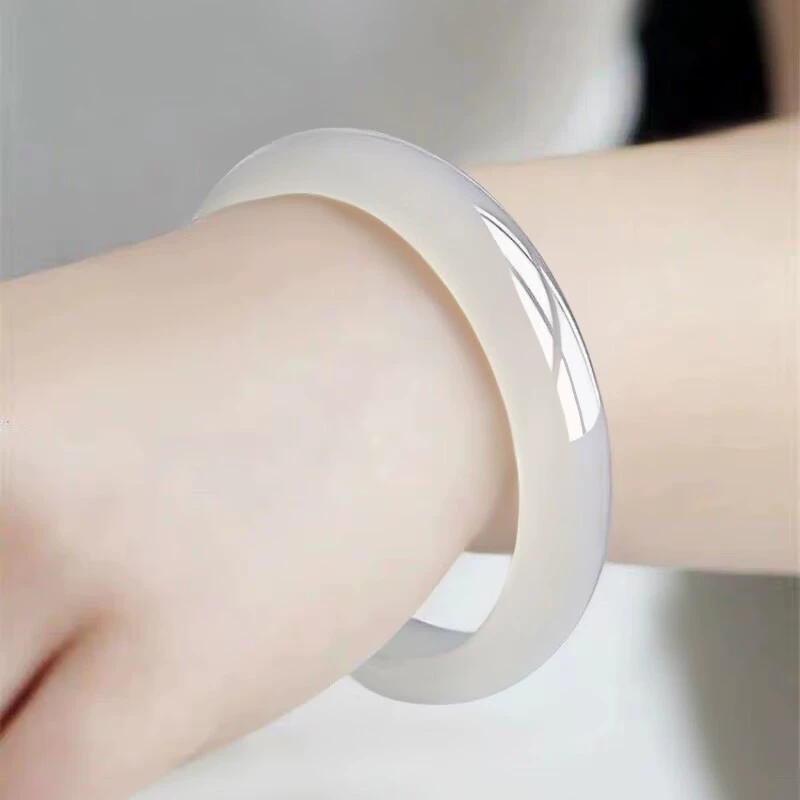 11 мм белый лунный агат браслет халцедон браслет высокого льда