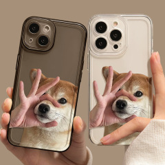 趣味は犬がiPhone14リンゴ13promaxカップルの携帯ケース12シンプル11透明XRを適用する