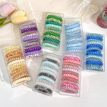 夏日多巴胺彩色高颜值电话线发圈女扎马尾头绳高弹力皮筋发绳头饰