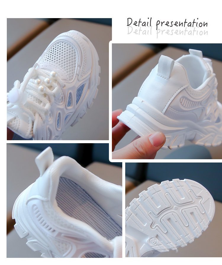 Chunky sneakers för flickor andas mesh med plattform_voghion.com