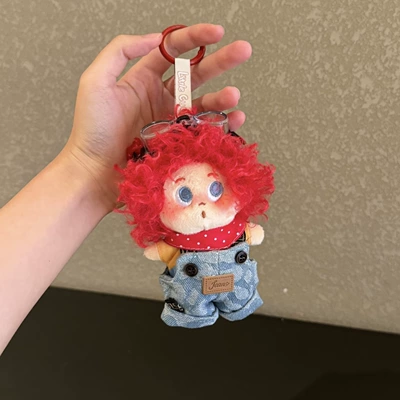 Pendant with Freckles Keychain Pluş açarlıqlar - patterned-overalls-red-explosion-pendant