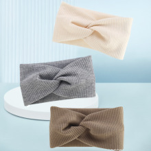 运动头套月子瑜伽吸汗箍针织跨境交叉头巾发带发饰跑步彩色发全季