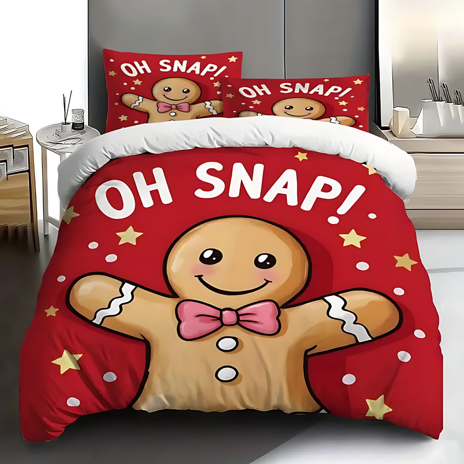 TEMU / JIT Transfronterizo Abrasivo Quilted Pillow Cover Kit Galletas de Navidad y pinos Impresión digital 3D Diseño se puede personalizar