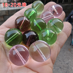 20 ミリメートル大型クリスタルガラスライトビーズ diy ビーズ卸売透明ピンクカラーストリングホールラウンドビーズ浦江メーカー