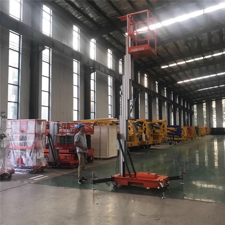 Aluminum Alloy Lift Platform 14m Mobile Single/Double Column Aluminum Alloy Aerial Work Vehicle Cross-Border Export Supply