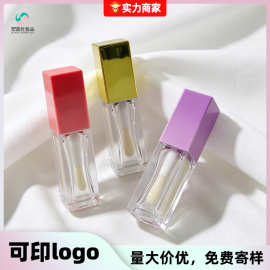 厂家批发PETG方形透明瓶三款容量唇彩DIY唇釉瓶美妆包材可加logo