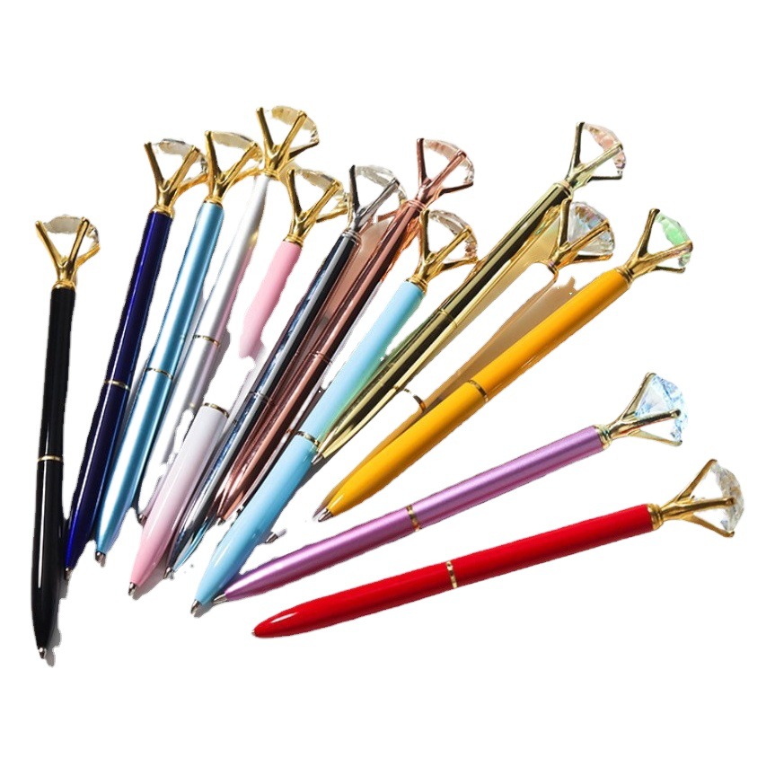 Bolígrafo de diamante grande de cristal bolígrafo de metal logotipo grabado promoción publicitaria bolígrafo pluma de regalo
