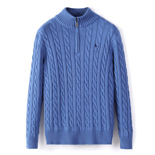 2025 Spring and Autumn Half Zipper Twist Sweater New Solid Color Sweater Top Coat Pullover Casual Men's Sports Trendy
