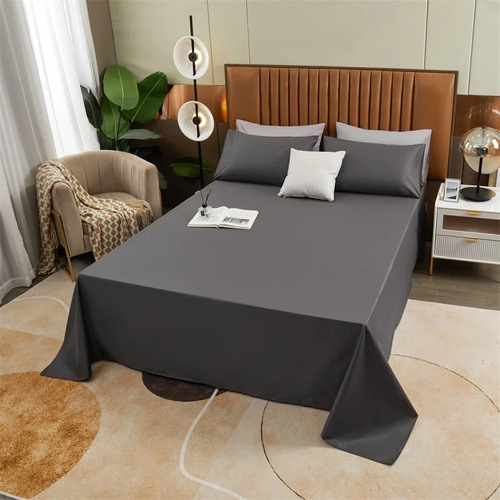 Simple solid color aloe vera cotton sheets single piece household skin-friendly sheets student dormitory single and double sheets pillowcases wholesale