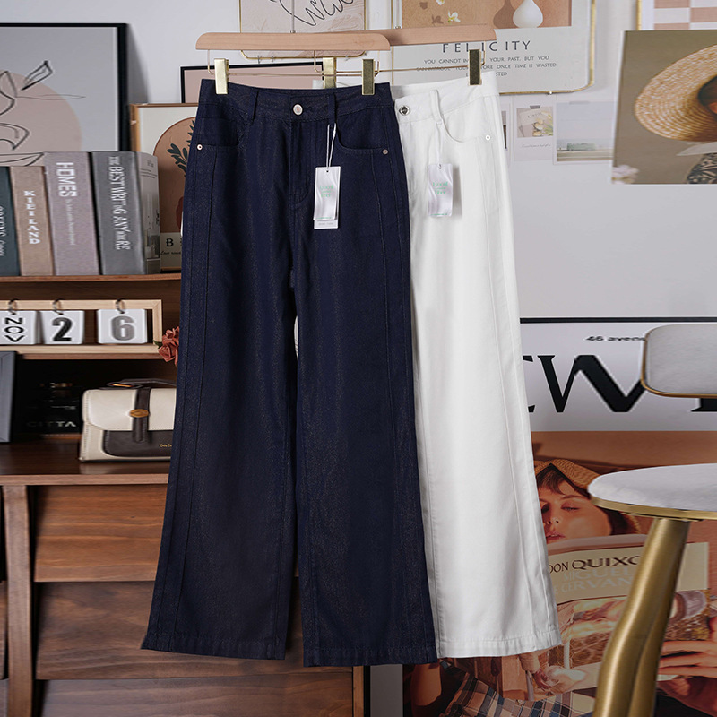 Brilliant Galaxy Silver Thread Casual Straight-Leg Jeans for Women 2026 Autumn/Winter New Style Draped Commuter Loose Wide-Leg Trousers Brilliant Galaxy Silver Thread Casual Straight-Leg Jeans for Women 2026 Autumn/Winter New Style Draped Commuter Loose Wide-Leg Trousers