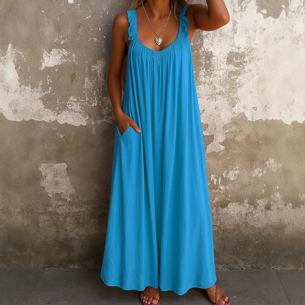 Women's Clothing Women's Casual Camisole U Neck Regular Fit Multi Color Dress For Formal & Casual For Women_ecoleips.com