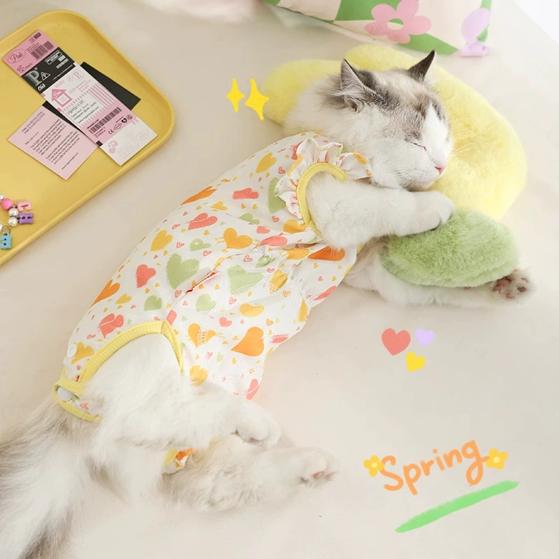Кошачья одежда, чтобы предотвратить выпадение волос, тонкий летний котенок отлучен от кормления