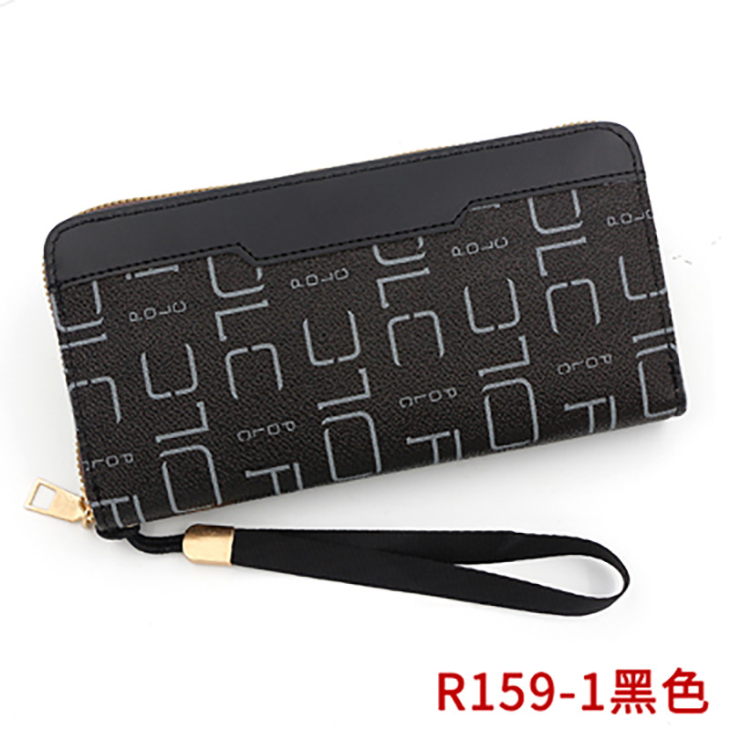 De las mujeres de estilo coreano simple cartera larga cremallera Cartera de cuero de color a juego de moda moneda monedero titular de la tarjeta bolso