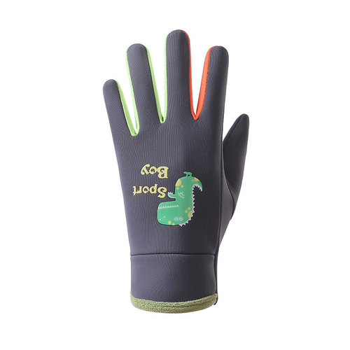 Autumn/Winter Kids Glove Glow-in-the-Dark Cycling Outdoor Sport Windproof and Warm Fleece Cartoon Gloves for Boys and Girls