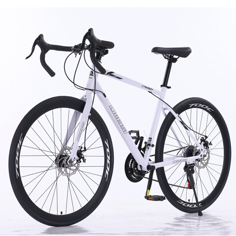 Skyworth Road Bike Si Xiaobai 27-Speed Curved Handlebar Transmission Lightweight Endurance High Carbon Steel Disc Brake 700C Road Racing