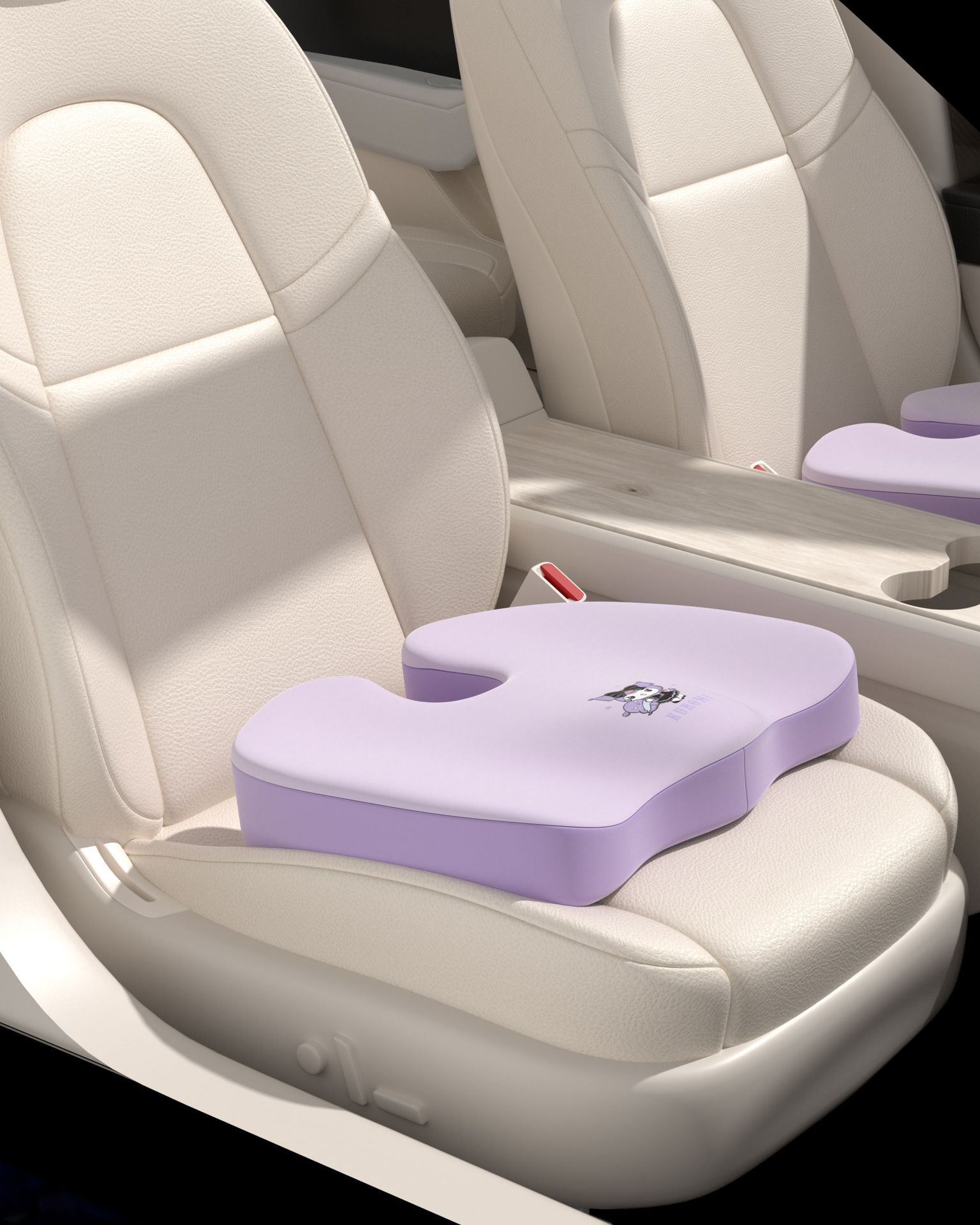 U-Shaped Car Seat Cushion, Breathable Fabric Booster Cushion, Cartoon Seat Cushion, Non-Slip Butt Cushion, Universal for All Seasons
