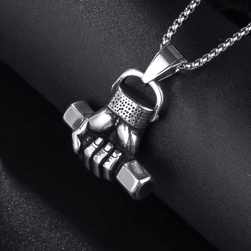 2023 New Creative Fist Titanium Steel Pendant Men's Necklace Personalized Fashion Accessories_voghion.com