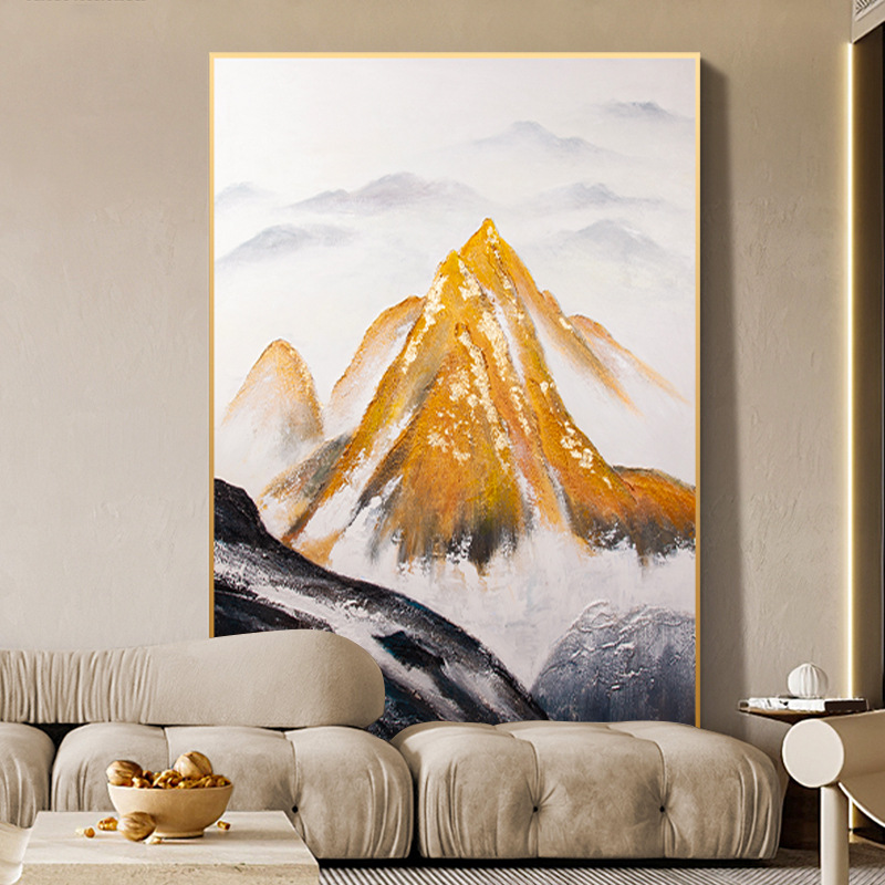 纯手绘油画金山风景肌理装饰画客厅沙发背景墙落地画玄关过道挂画