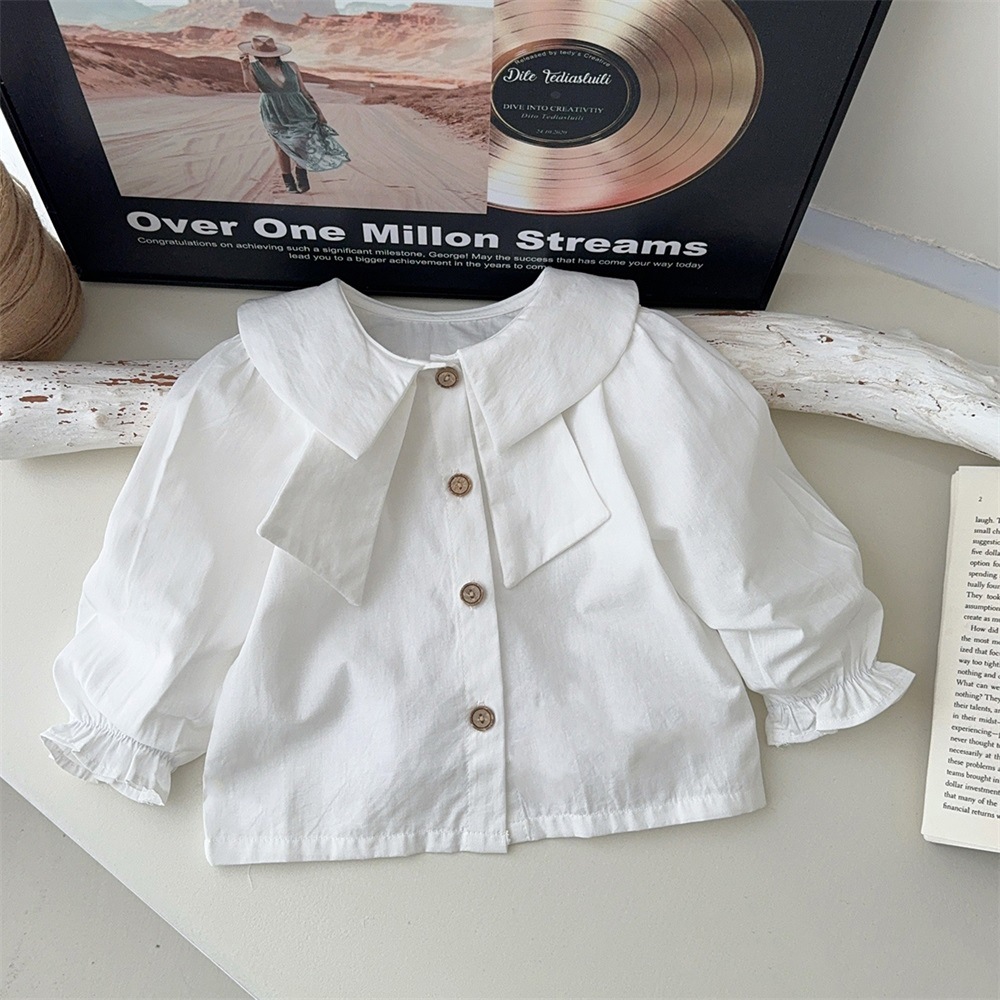 2025 otoño nuevo producto traje de mono de camisa de estilo coreano para bebé vestido de primavera y otoño traje de dos piezas de estilo occidental