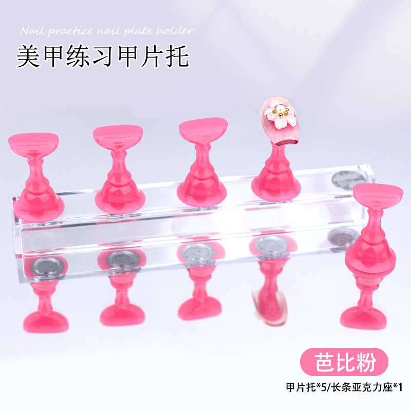 Caja titular de uñas Rosa Rojo