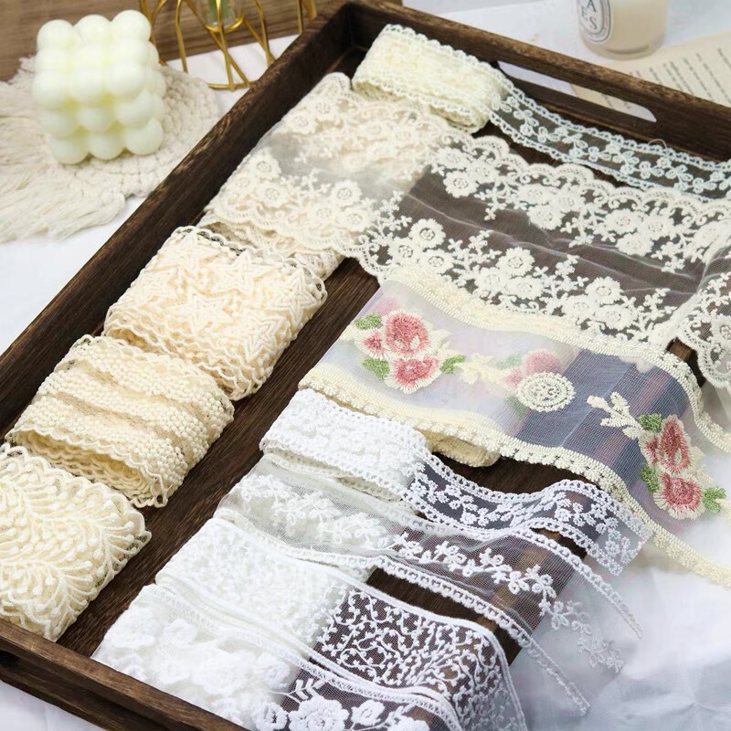 Explosive Transparent Lace Ribbon Embroidery Handmade Bow Garment Accessories Hair Accessories Hair Band Decorative Mesh Belt