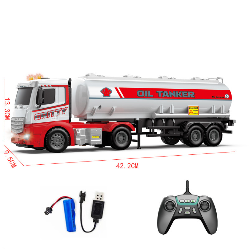 Transfronterizo eléctrico remoto contenedor remolque con iluminación y música transporte de doble capa contenedor simulado juguetes para niños